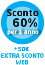 4,76€/mese per 1 anno+ 50€extra sconto Web